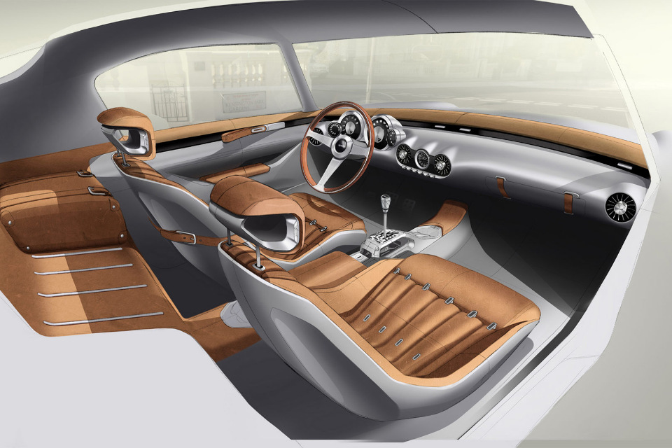 Restomod самые лучшие проекты GTO Engineering представляет интерьер Squalo - спортивного автомобиля в стиле Fe